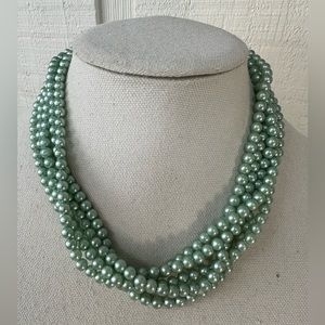 Vintage mint green multi strand necklace